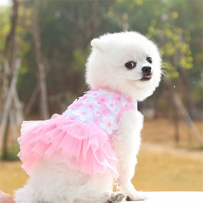 Floral Dog Dress for Small Breeds Breathable Pet Apparel - Smarsty