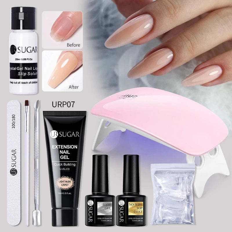 Nude Glitter Gel Nail Polish Kit for Long-Lasting Manicure - Smarsty