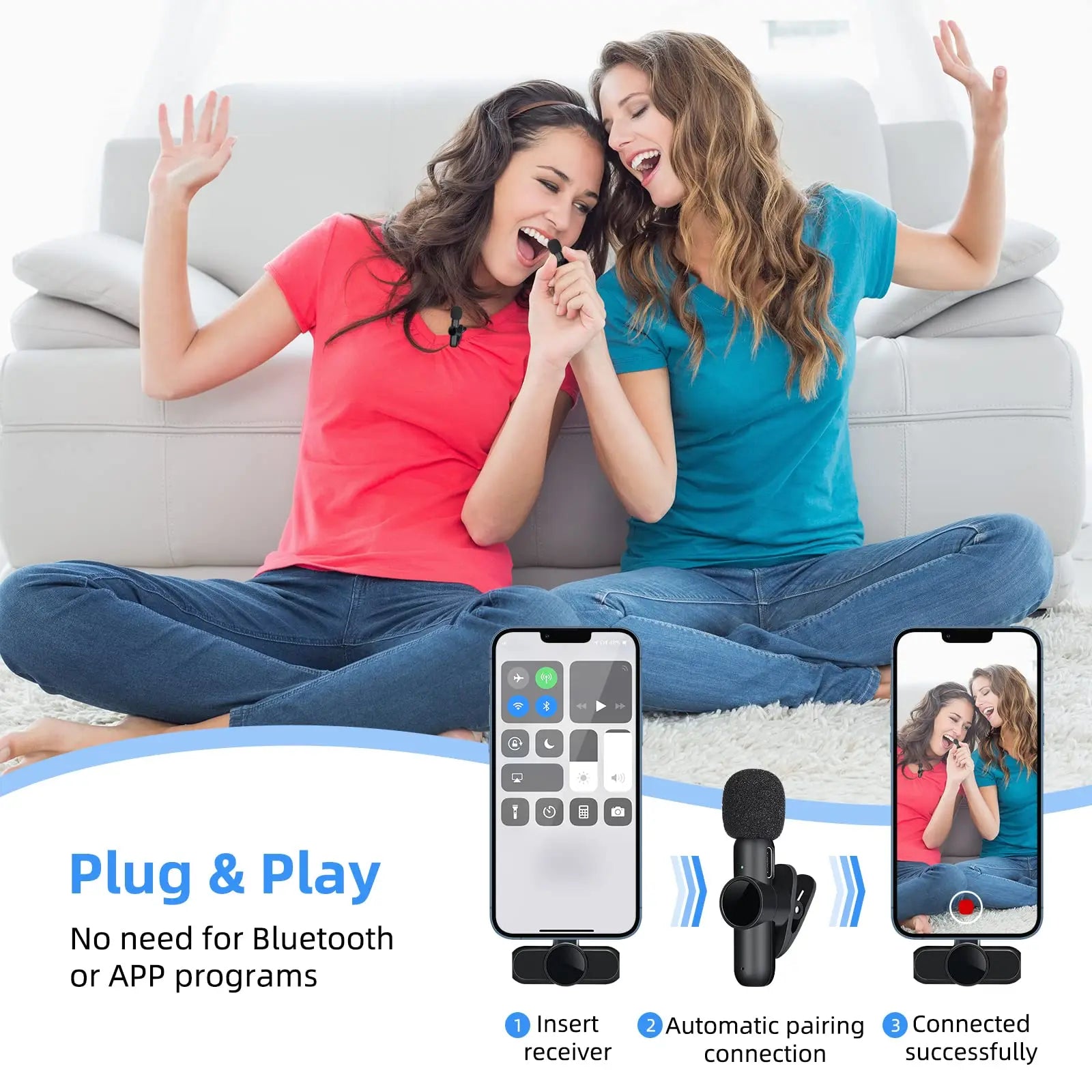 2.4G Wireless Lavalier Microphone for Clear Audio Recording - Smarsty