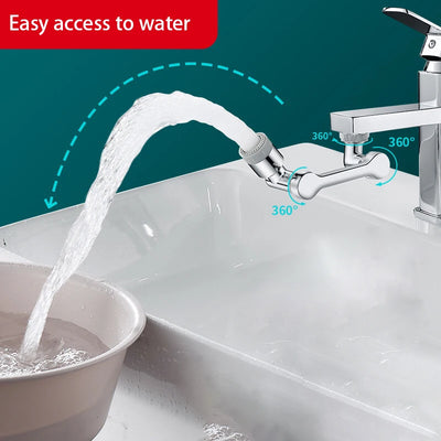 1080° Rotatable Extension Faucet Sprayer Head 2 Spray Modes Universal Bathroom Tap Extend Adapter Aerator - Smarsty