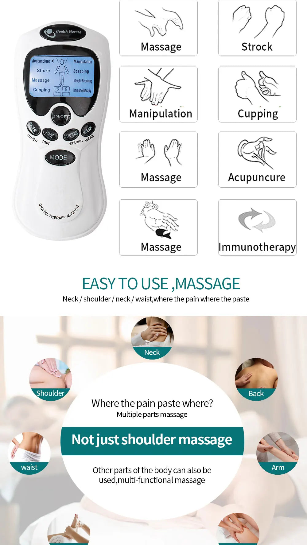 Electric Muscle Stimulator for Neck and Back Relief - Smarsty