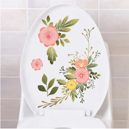 Green Plant Leaves Toilet Wall Sticker for Easy Home Decor - Smarsty