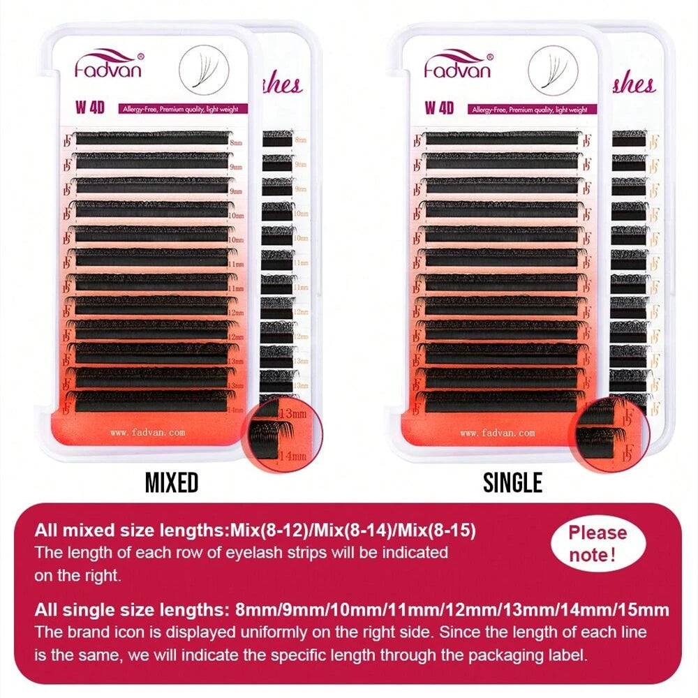 FADVAN 4D W Shape Eyelash Extensions Natural Volume Fans - Smarsty
