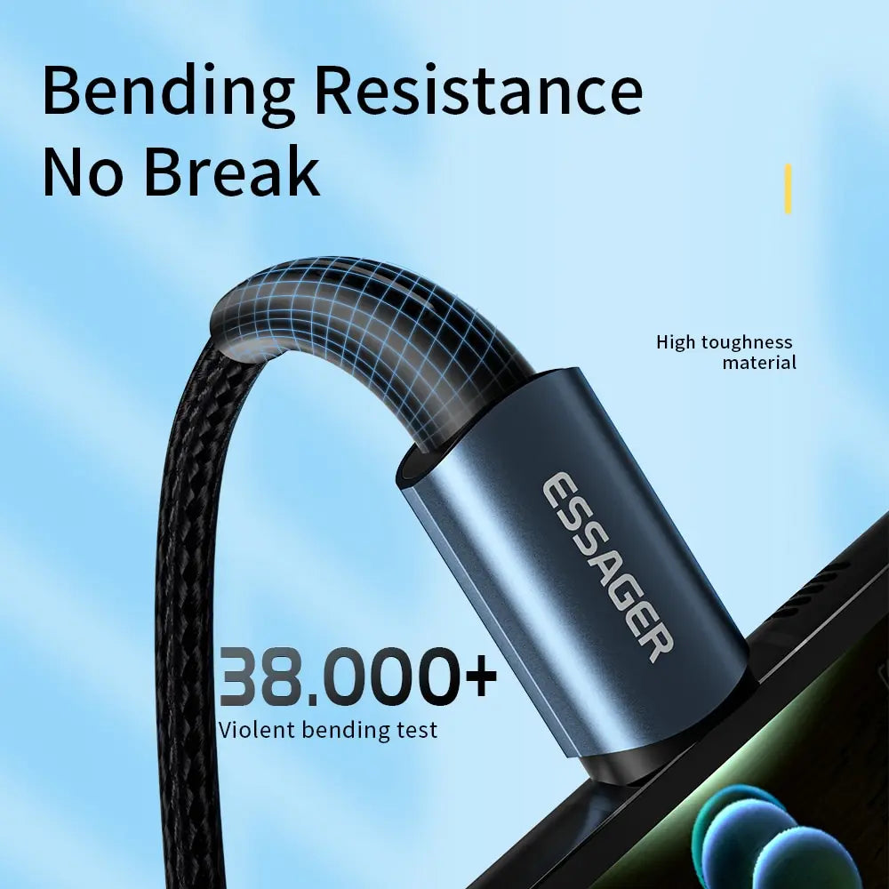 Essager PD100W 60W Type C C to C Cable Fast Charge Mobile Cell Phone Charging Cord Wire For Xiaomi Samsung Huawei Macbook iPad - Smarsty