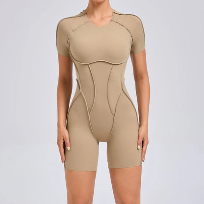 Short Jumpsuit Gym Clothes For Women Sportswear Fitness Overalls Backless Scrunch Booty Yoga Suit Sports Set Outfit - Smarsty