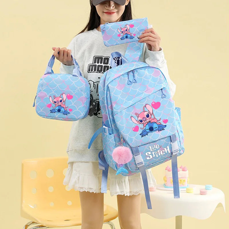 Lilo Stitch Kids Backpack Set 3 Piece Kawaii School Bags - Smarsty