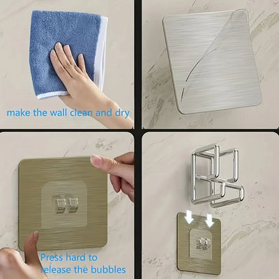 1/2/4/6Pcs Stainless Steel Washbasin Hook Multifunction Punch-free Kitchen Bathroom Rack Basin Storage Rack Towel Hanging Holder - Smarsty