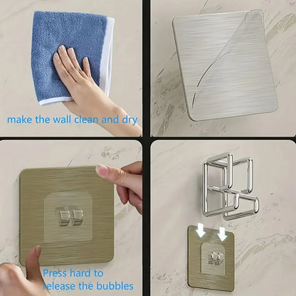 1/2/4/6Pcs Stainless Steel Washbasin Hook Multifunction Punch-free Kitchen Bathroom Rack Basin Storage Rack Towel Hanging Holder