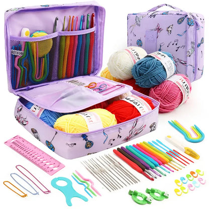Portable Crochet Knitting Set with 59 Pieces and Storage Bag - Smarsty