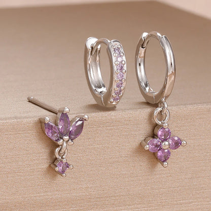 3PCS Stainless Steel Dangle Earrings Set for Women - Smarsty