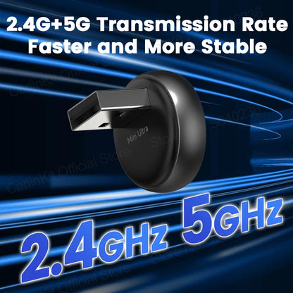 2025 CarlinKit 5.0 Mini Ultra 3 CarPlay Android Auto Wireless Adapter 2.4G&5.8GHz WiFi BLE OTA Upgrade For OEM Car Plug and Play