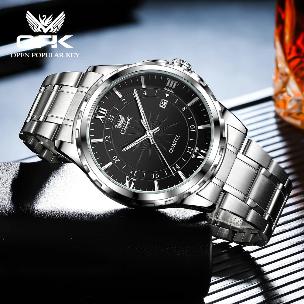 OPK Steel Belt Dual Calendar Men's Quartz Watch - Smarsty