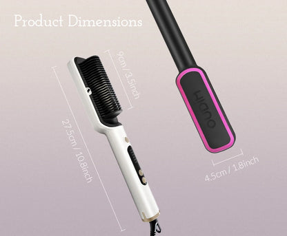OUDIM Ionic Hair Straightener Brush with Six Temperature Settings - Smarsty
