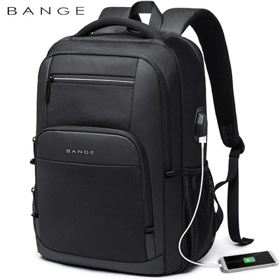 BANGE Travel Waterproof Backpack with USB Charging Port Fit 15.6 Inch Laptop Backpacks for Men and Women, Teenager School Bags - Smarsty
