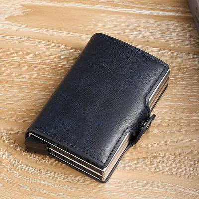 Large Capacity Double Layer ID Credit Card Holder Anti Rfid Blocking Protected Magic Wallet for Men Carbon Fiber Cardholder Case - Smarsty