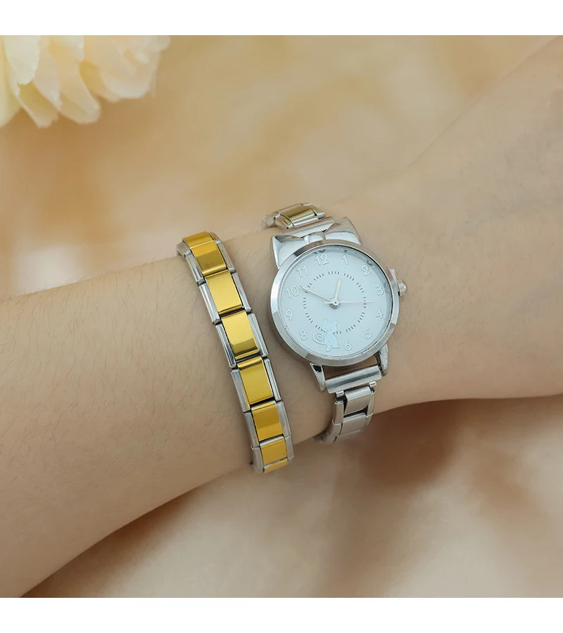 Hapiship Italian Stainless Steel Elastic Charm Bracelet - Smarsty