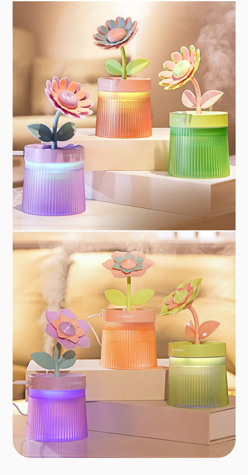 Portable USB Ultrasonic Aroma Diffuser With Colorful Lights - Smarsty