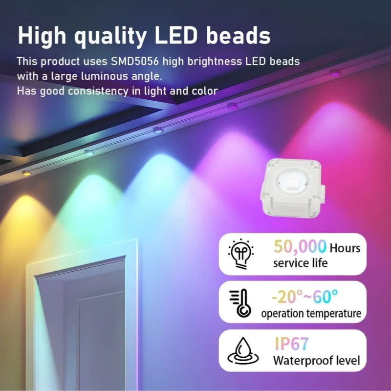 300FT 180LED Permanent Eaves LED Lights Outdoor Waterproof RGB String Lights DIY Scene Christmas Birthday Holiday Party Lighting