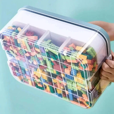 1/2/3 Layers Kids Building Block Storage Box Adjustable Sundries Container Classified Small Storage Container Toy Organizer Box - Smarsty
