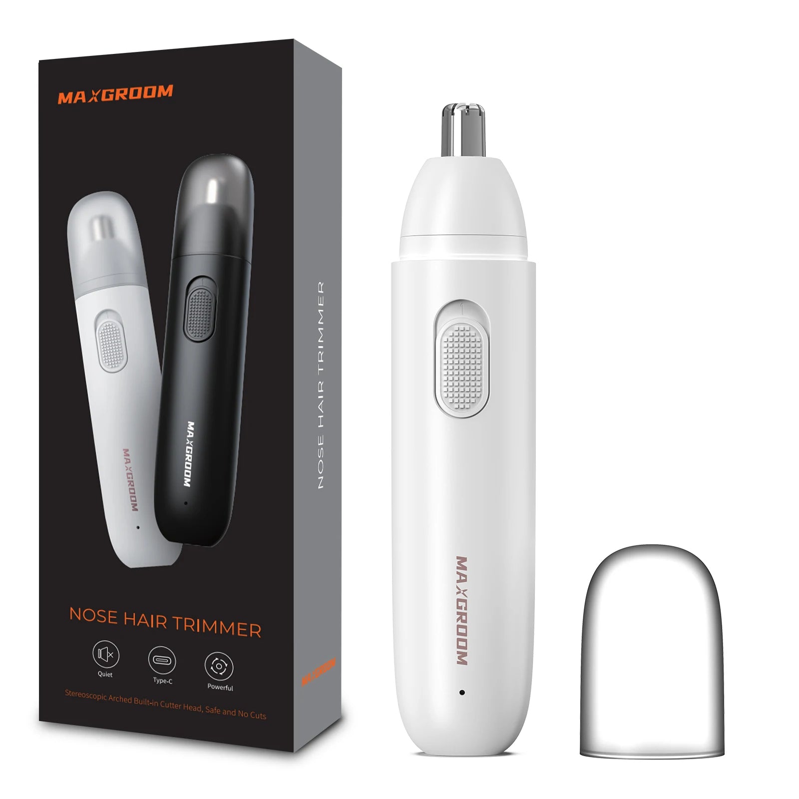 MAXGROOM Nose Hair Trimmer for Men Rechargeable 360 Rotating Dual-Blade Electric Shaver Eyebrows Nose Hair Trimmer Painless Safe - Smarsty
