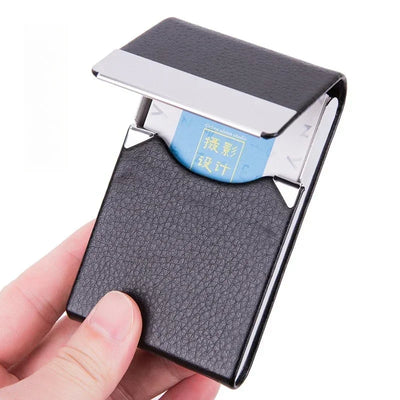 High Quality Business Multifunction Card Holder Case Slim PU Leather Metal Pocket Card Holder with Magnetic Shut Cigarette Case - Smarsty