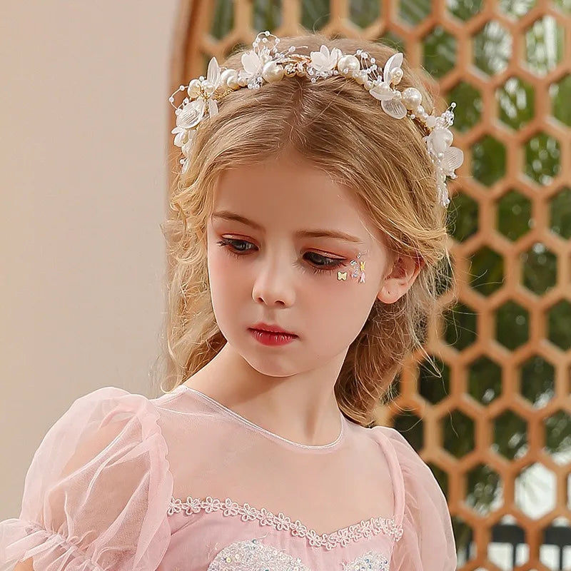 Bohemian Pearl Flower Headband For Girls Wedding Bridal - Smarsty