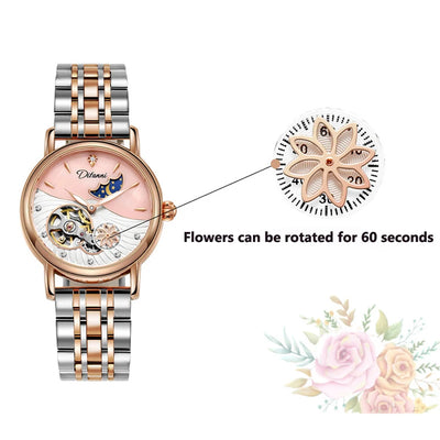 Luxury Automatic Mechanical Watch for Women with Moon Phase - Smarsty