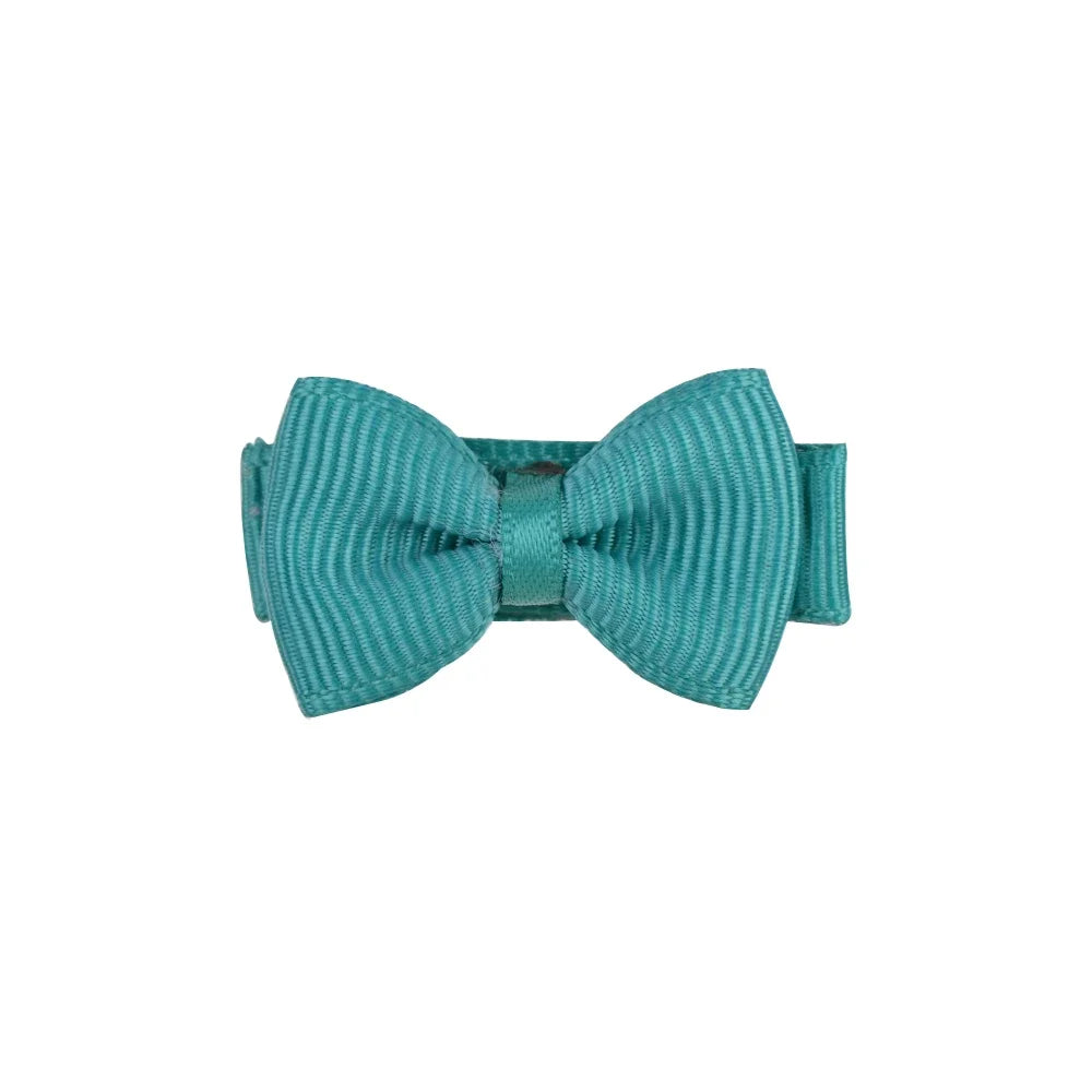 Mini Hair Bows Clip For Baby Girls Ribbon Covered Secure - Smarsty
