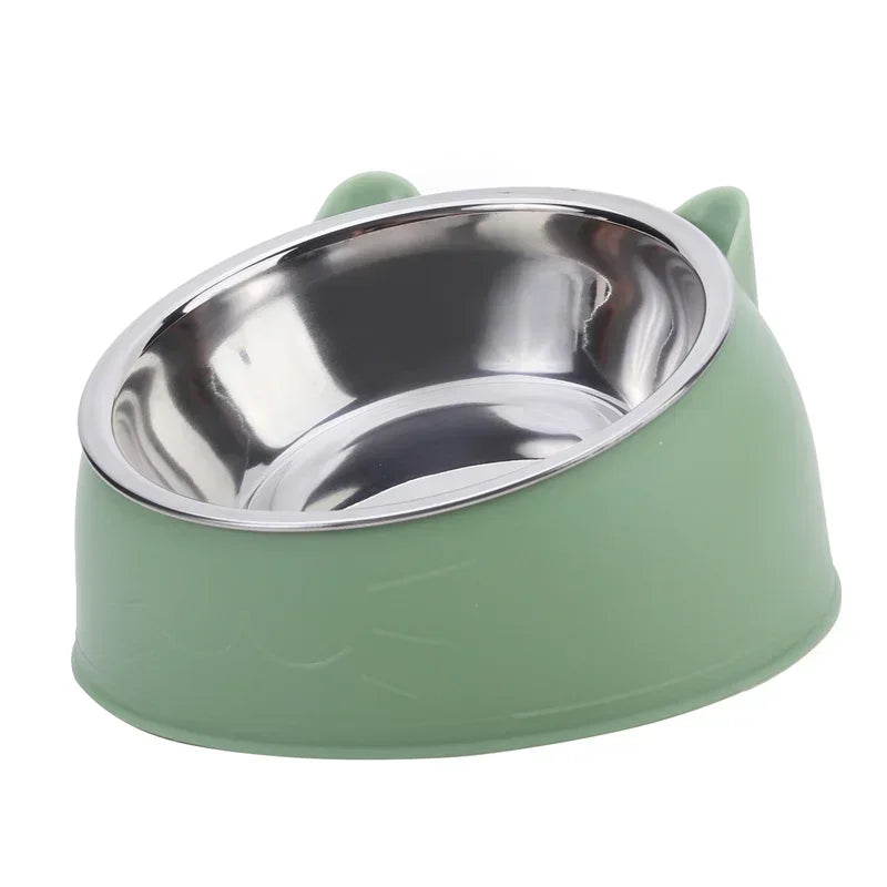 Stainless Steel Cat Bowl with Inclined Design for Easy Feeding - Smarsty