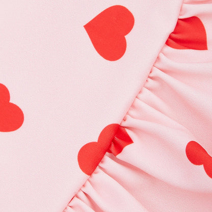 Valentines Day Dog Sweater Dress with Heart Pattern - Smarsty