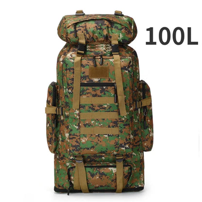 80L/100L  Mountaineering Bag Climb Bag Tactical Backpacks Large Backpack Outdoors Hiking Camping Travel Bags - Smarsty