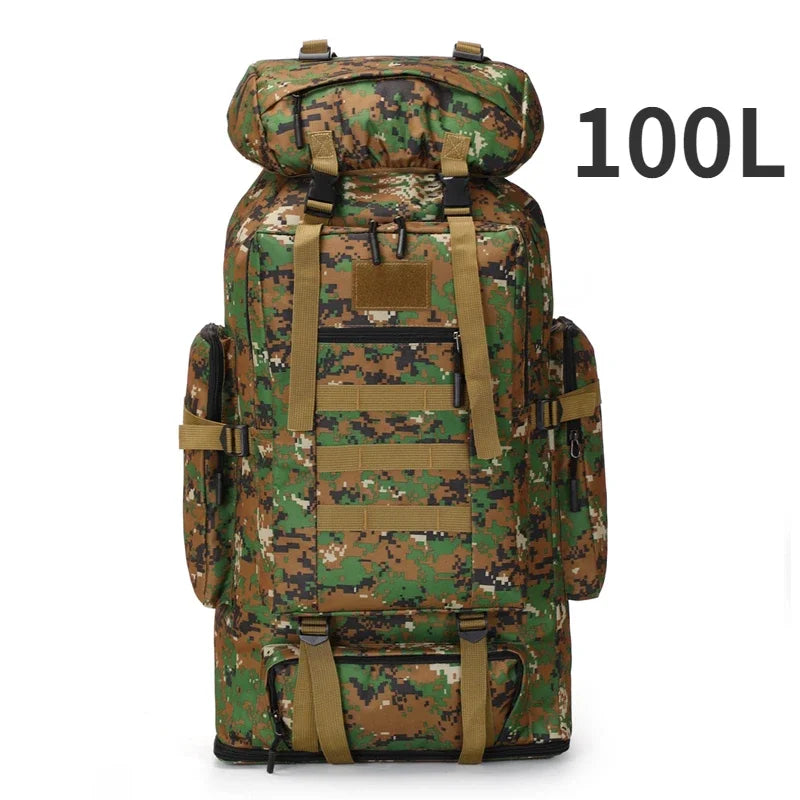 80L/100L  Mountaineering Bag Climb Bag Tactical Backpacks Large Backpack Outdoors Hiking Camping Travel Bags - Smarsty