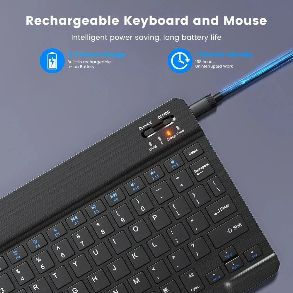 Bluetooth Keyboard For iPad Tablets Portable Wireless Slim