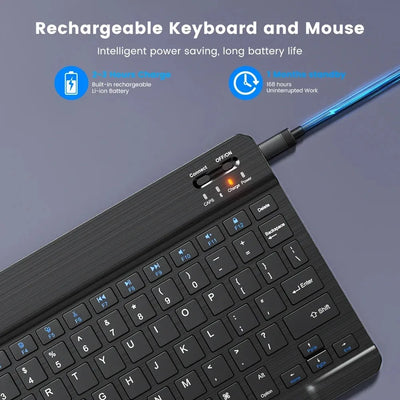 Bluetooth Keyboard For iPad Tablets Portable Wireless Slim - Smarsty