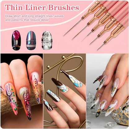 Professional Nail Art Liner Brush Set for Precision Painting - Smarsty