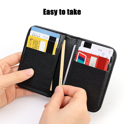 Portable Super Slim Soft Wallet PU Leather Mini Credit Card Wallet Purse Card Holders Men Wallet Thin Small Short Wallets - Smarsty