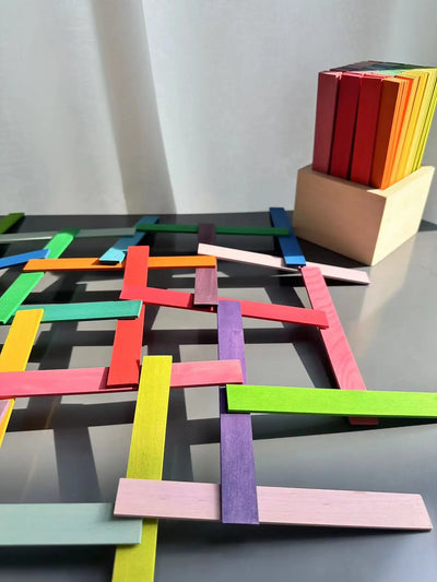 High Quality Wooden Toys Lime Wood Rainbow Arch Stacking Blocks Building Semi Color Sorting Peg Dolls Balls Slat for Kids Play - Smarsty