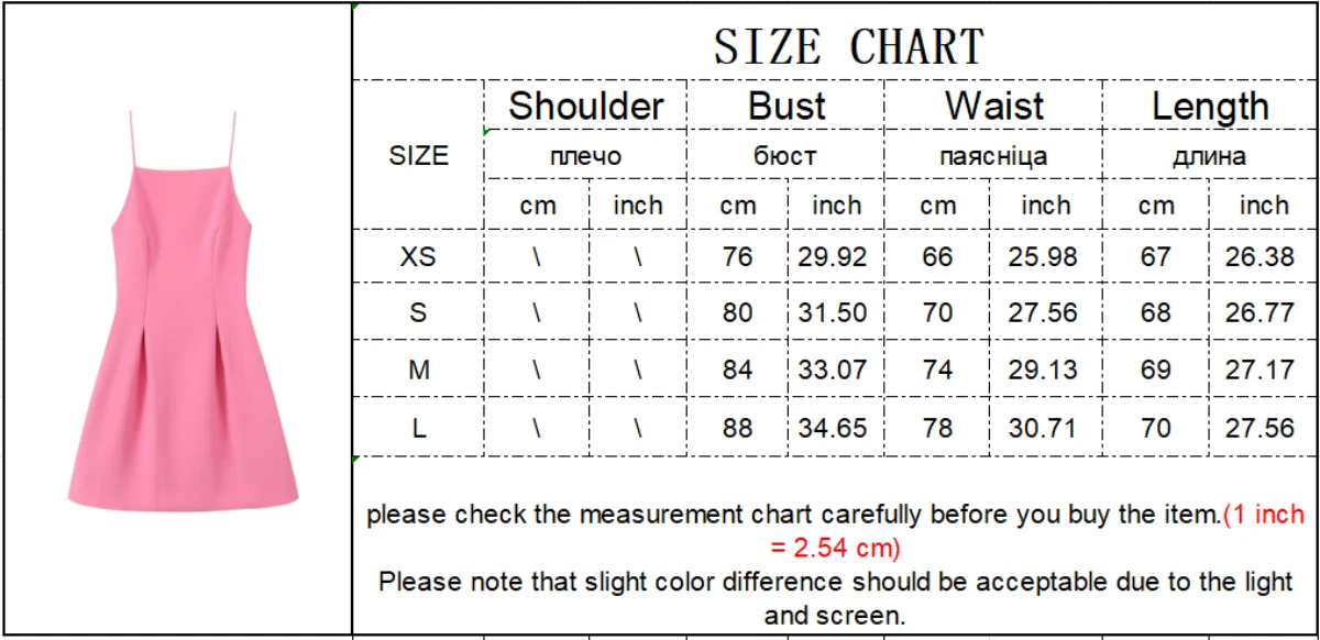TFMLN Elegant Ladies Pink Spaghetti Strap Dress 2025 Summer New Simple Style Women Slim Short Dress Party Fashion A-Line Dress - Smarsty