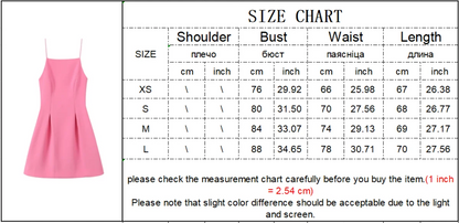 TFMLN Elegant Ladies Pink Spaghetti Strap Dress 2025 Summer New Simple Style Women Slim Short Dress Party Fashion A-Line Dress - Smarsty