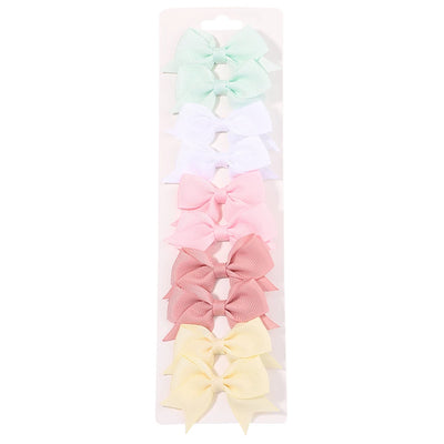 Handmade Baby Girls Bow Hair Clips Set Nontoxic Soft - Smarsty