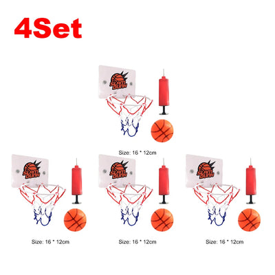 1-5Set Mini Basketball Hoop Set With Ball And Inflatable Kids Funny Game Home Sports Wall Hanging Basket Pump For Indoor Outdoor - Smarsty