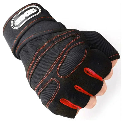 Outdoor Sport Gloves for Men Women Wrist Guard Fitness Gym Cycling Hiking Boxing Exercise Training Workout Long Wrist Fingerless by Smarsty