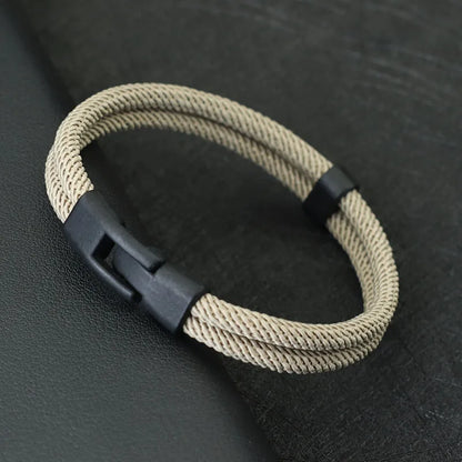 Men's Double Layer Thread Bracelet for Stylish Layering - Smarsty
