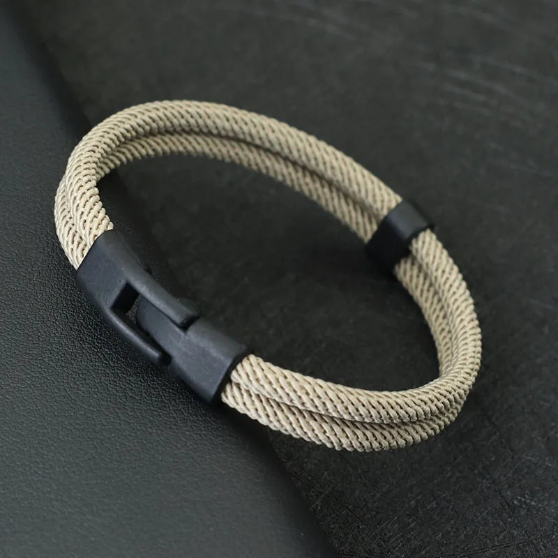 Men's Double Layer Thread Bracelet for Stylish Layering - Smarsty