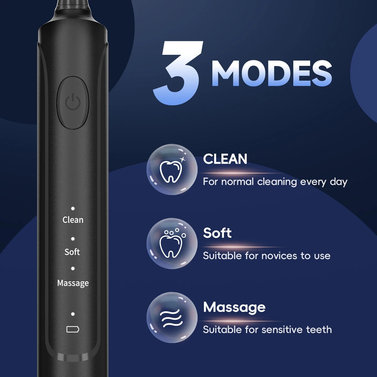 Rechargeable Sonic Electric Toothbrush with Deep Cleaning Modes - Smarsty