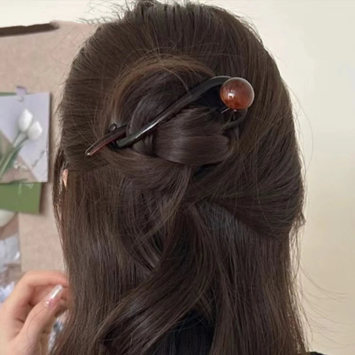 Twist Hair Clip with Imitation Pearls for Women - Smarsty