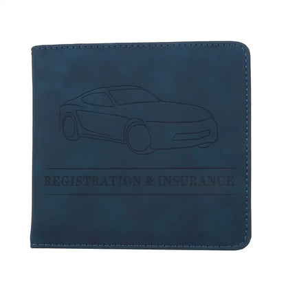 Car Registration Driver's License and Insurance Card Holder - Leather Vehicle Glove Box Automobile Documents Paperwork Organizer