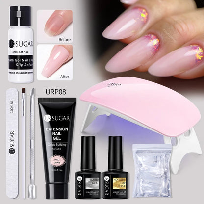Nude Glitter Gel Nail Polish Kit for Long-Lasting Manicure - Smarsty