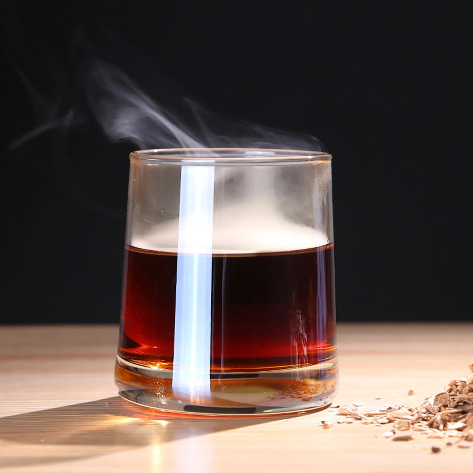 Glass Top Smoker Cocktail Smoker Kit With 4PCS Wood Chips Bartender Accessories For Whiskey Drinks Smoking Gift Kit for Men - Smarsty