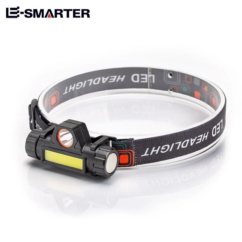 COB LED Headlamp Torch Rechargeable Headwear Flashlight Outdoor Waterproof Camping Fishing Mining Lantern Headlight With Magnet by Smarsty
